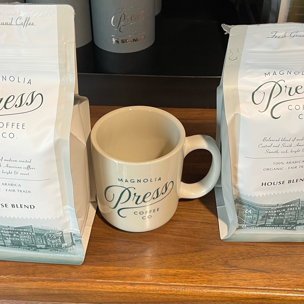 Magnolia Press Coffee Co. Cream Mug and Coffee Set